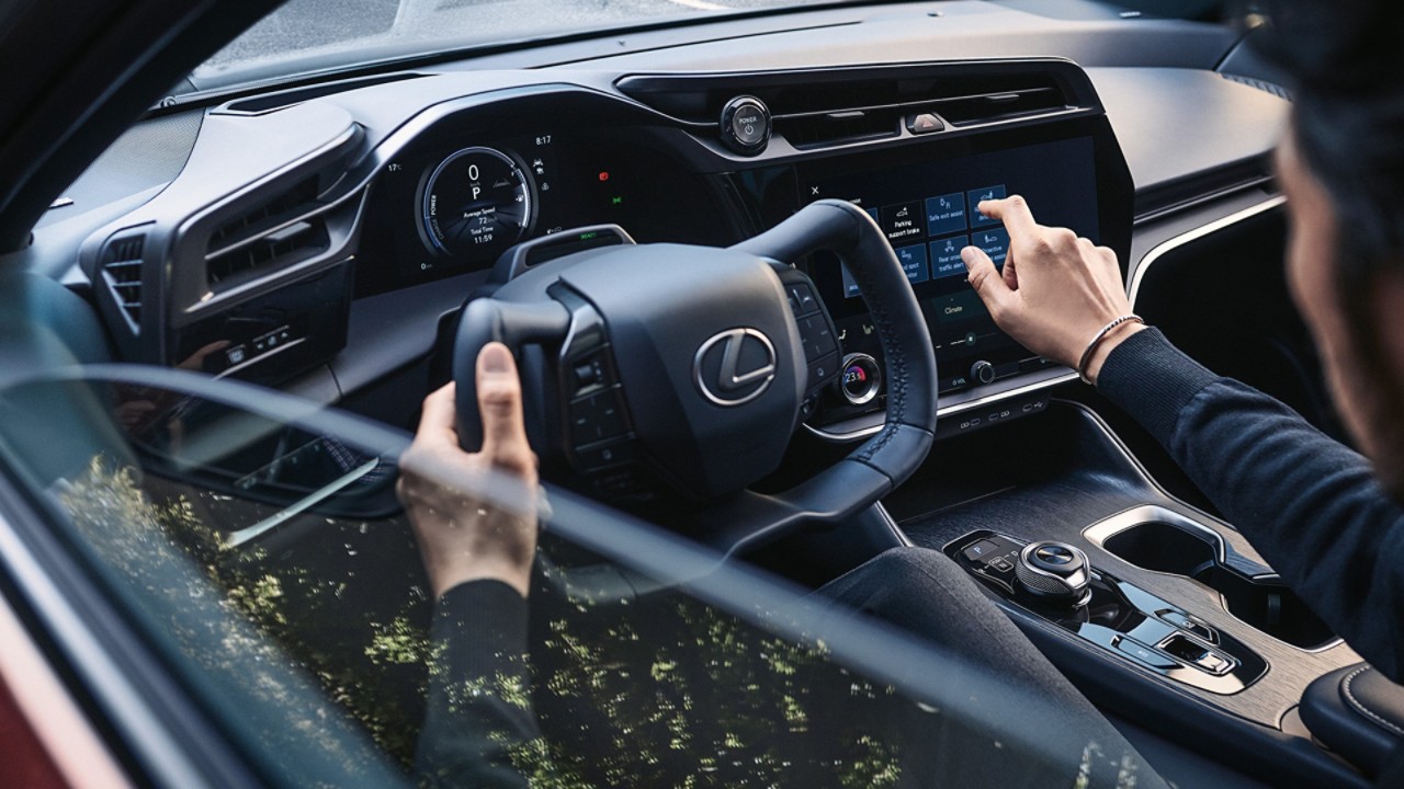 Lexus RZ drivers cockpit